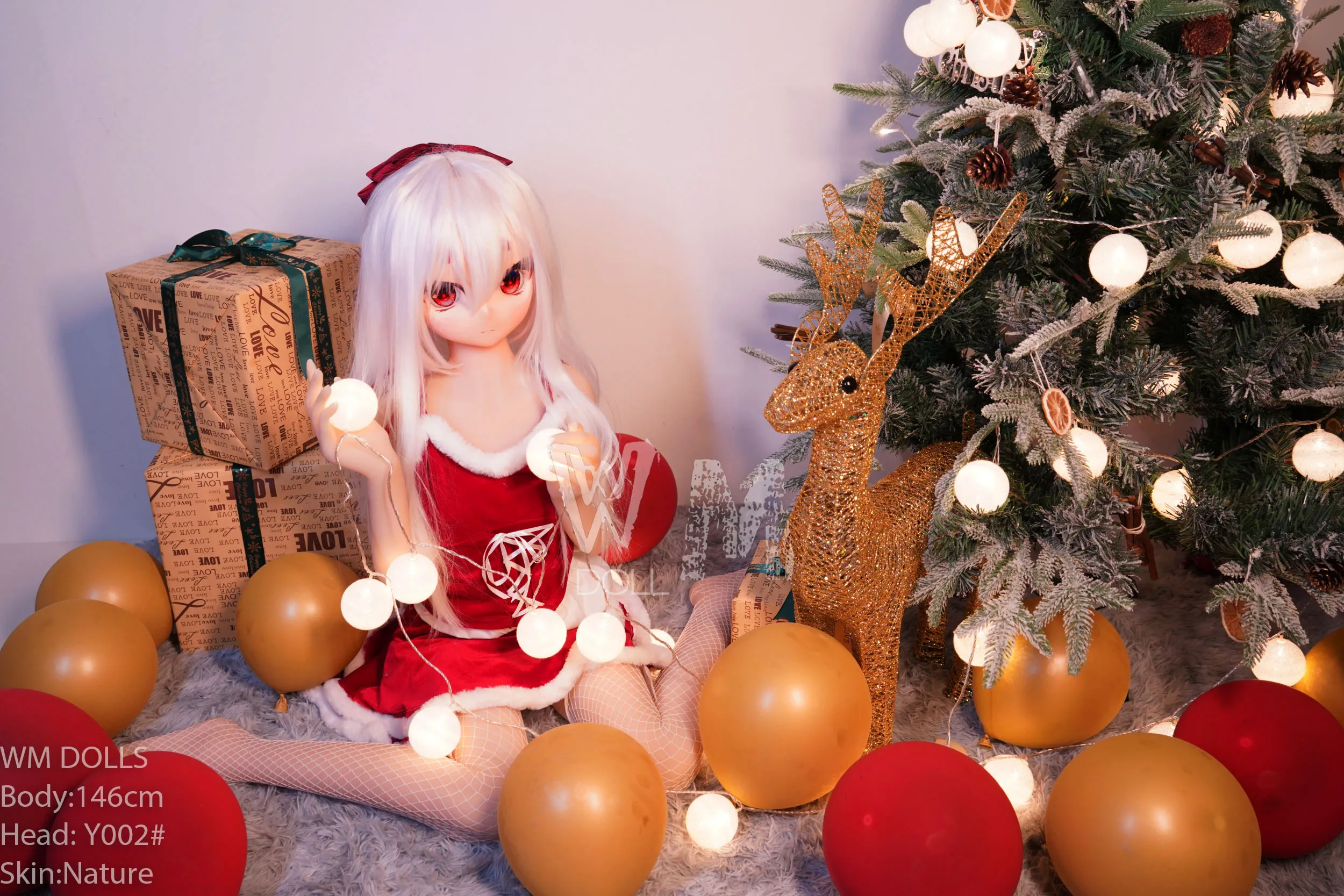146cm (4ft9) คัพ B ตุ๊กตารักสไตล์อนิเมะที่เหมือนจริง หัว PVC + ตัว S-TPE ตุ๊กตายาง หัว #Y002